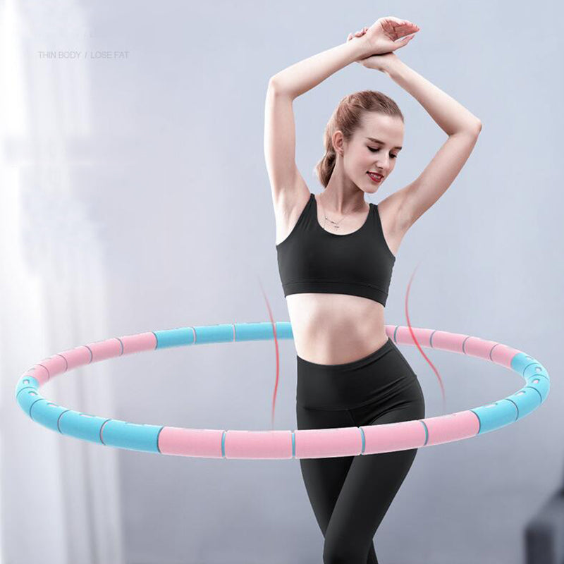 Portable Weighted Fitness Hoop – Adjustable Foam Padded Exercise Ring for Home & Gym Workouts