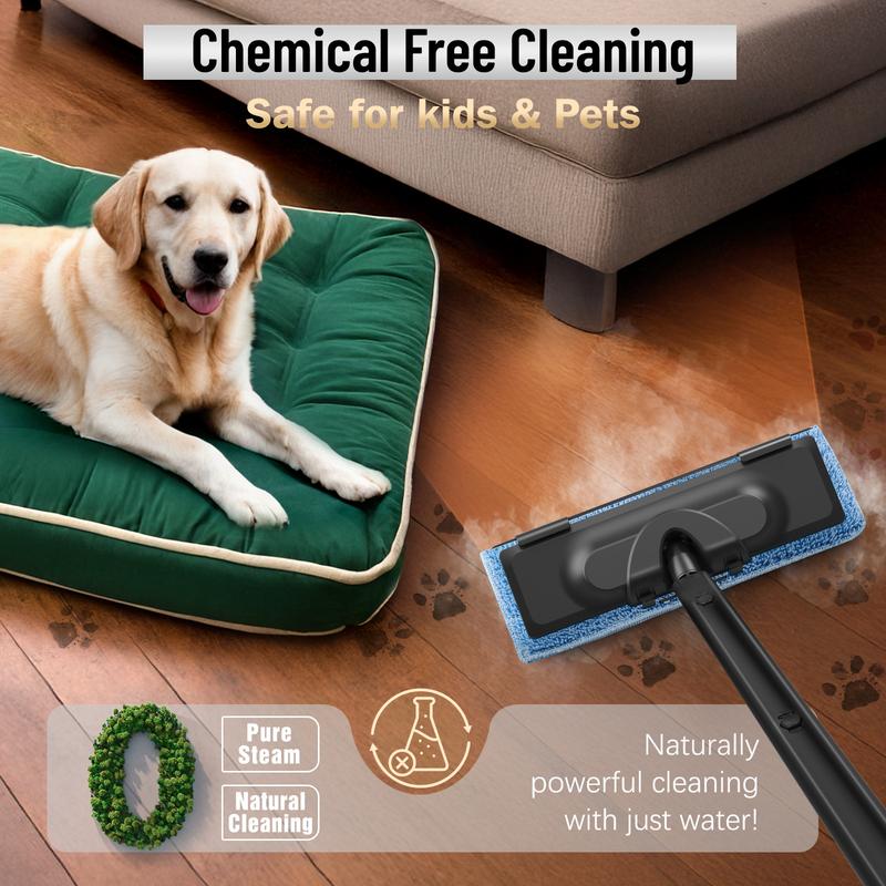 Phueut 1800W High-Pressure Steam Cleaner with 1.5L Tank & 28 Attachments for Home Multipurpose Floor Cleaning Chemical-Free Heavy-Duty Steamer