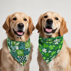 2PCS Christmas Dog Bandanas – Reversible Plaid with Tassels, Holiday Triangle Scarf for Boys & Girls, Classic Red-Green Winter Pet Outfit for Medium to Large Dogs