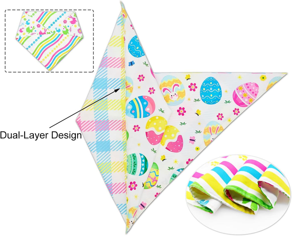 2PCS Christmas Dog Bandanas – Reversible Plaid with Tassels, Holiday Triangle Scarf for Boys & Girls, Classic Red-Green Winter Pet Outfit for Medium to Large Dogs