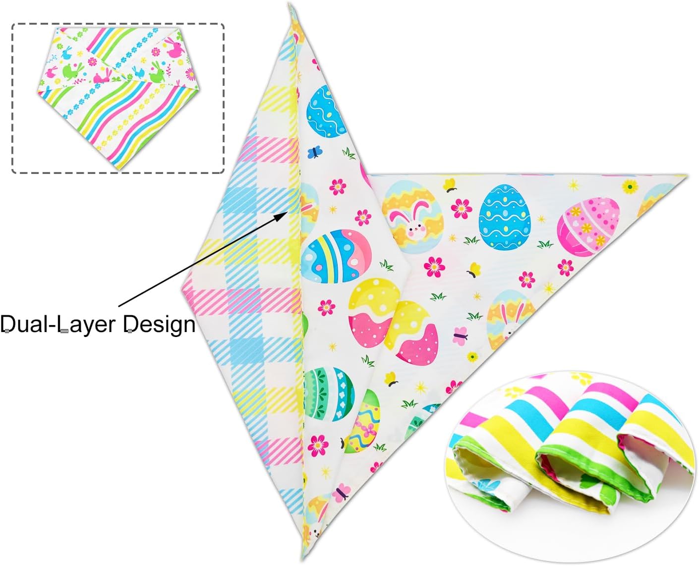 2PCS Christmas Dog Bandanas – Reversible Plaid with Tassels, Holiday Triangle Scarf for Boys & Girls, Classic Red-Green Winter Pet Outfit for Medium to Large Dogs