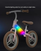 Balance Bike for Kids Ages 2–5, 12" Toddler Bike with LED Light & Bell, Adjustable Seat & Handlebar, Lightweight No-Pedal Design with Flat-Free Tires, Easy Assembly, Great Gift for Boys and Girls