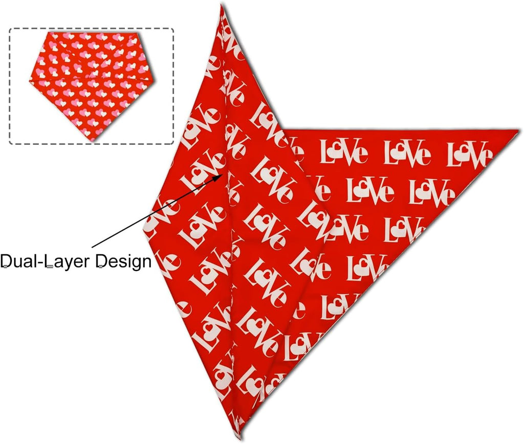 2PCS Christmas Dog Bandanas – Reversible Plaid with Tassels, Holiday Triangle Scarf for Boys & Girls, Classic Red-Green Winter Pet Outfit for Medium to Large Dogs
