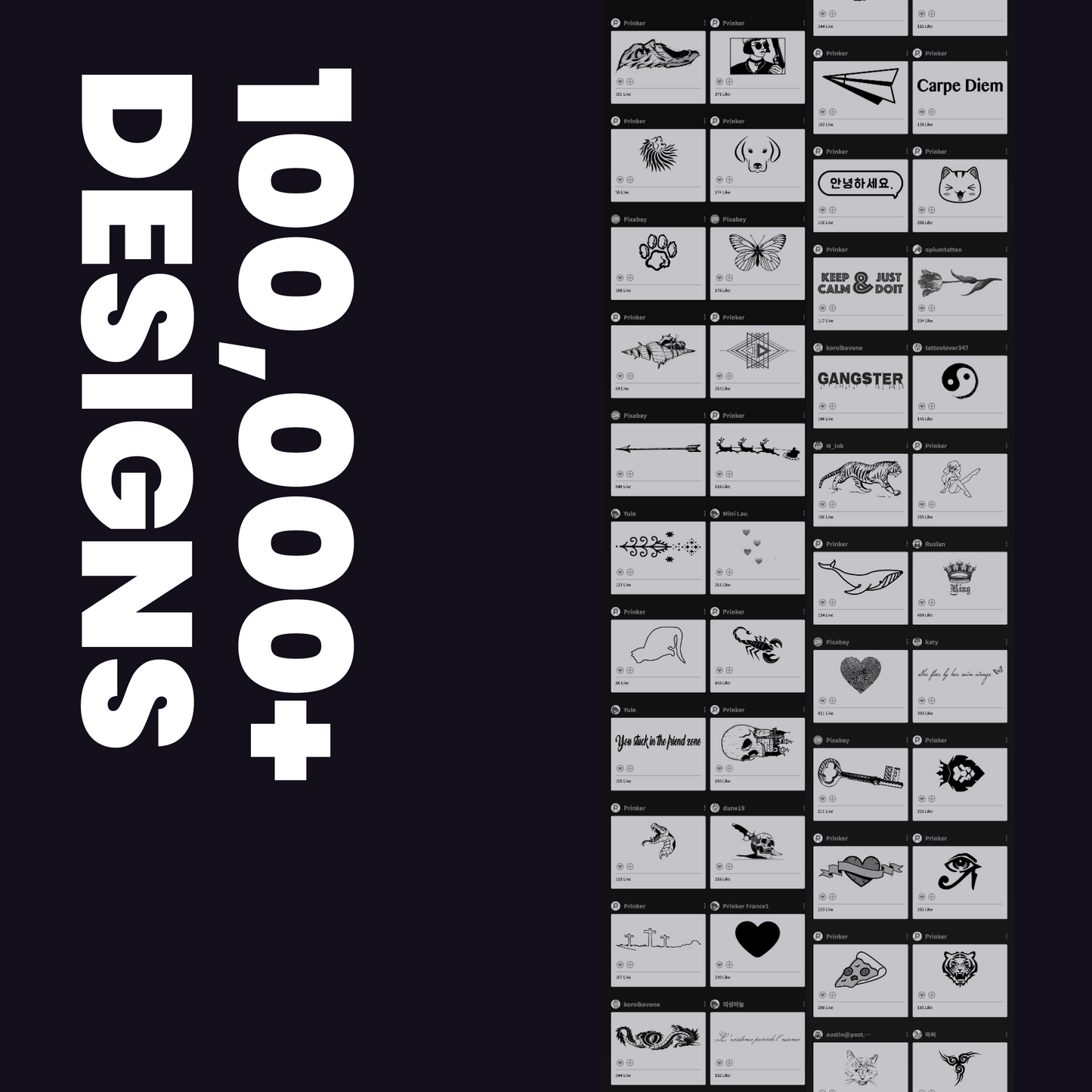 Prinker Temporary Tattoos