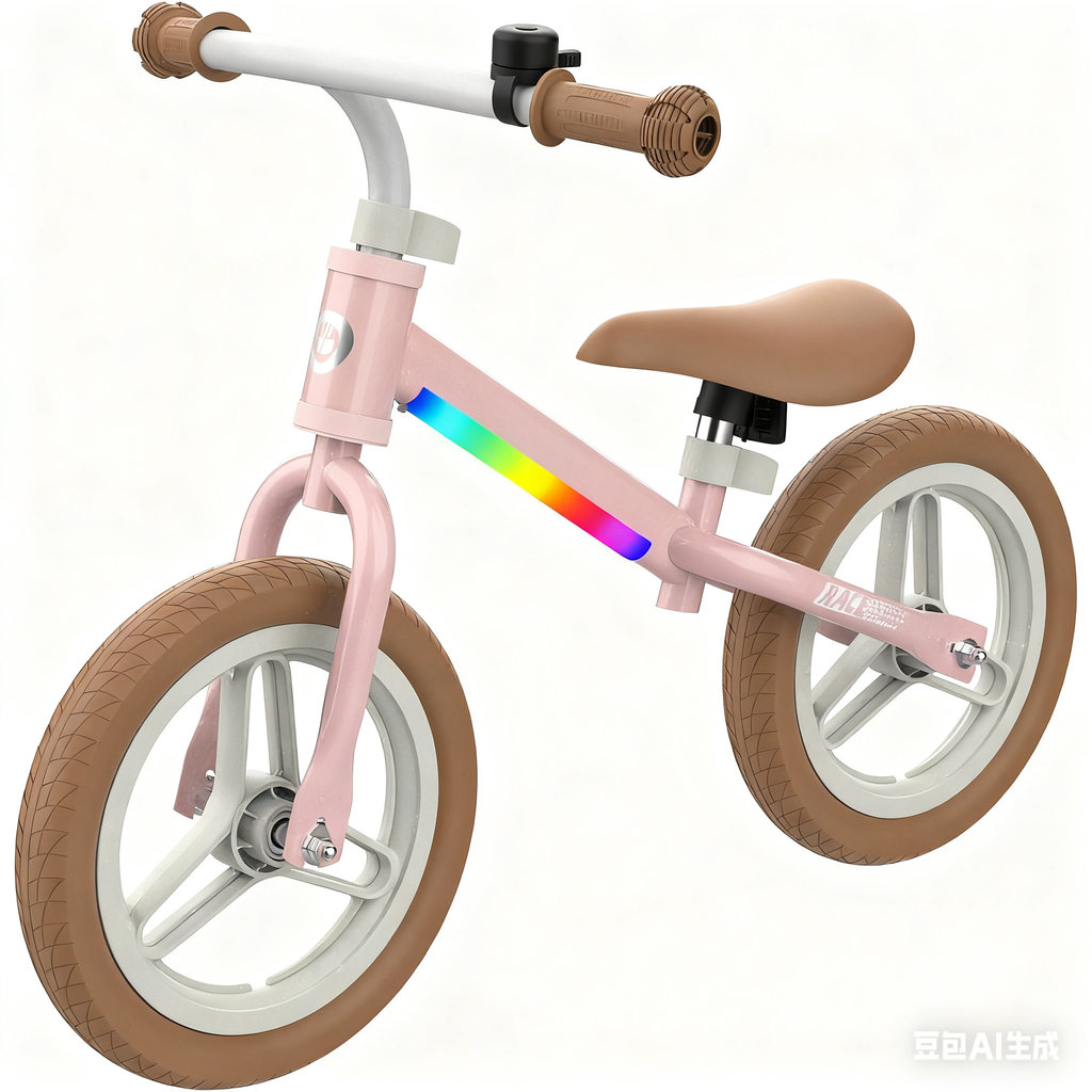 Balance Bike for Kids Ages 2–5, 12" Toddler Bike with LED Light & Bell, Adjustable Seat & Handlebar, Lightweight No-Pedal Design with Flat-Free Tires, Easy Assembly, Great Gift for Boys and Girls